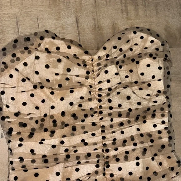 MAJORELLE Black & Tan Polkadot Corset Dress Medium - Picture 4 of 8